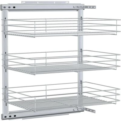 vidaXL 3-stöckiger Küchen Drahtkorb Silber - 47x35x56 cm vidaXL 3-stöckiger Küchen Drahtkorb Silber - 47x35x56 cm