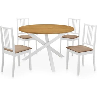 vidaXL 197094 Moderner weißer Essbereich - Küchen- und Esszimmermöbel vidaXL 197094 Moderner weißer Essbereich - Küchen- und Esszimmermöbel