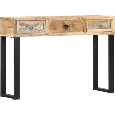 vidaXL Mangohouten Console - 3 Laden - 110x30x76 cm vidaXL Mangohouten Console - 3 Laden - 110x30x76 cm