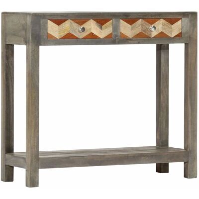 vidaXL - Mango Holz Konsolettisch Grau - Konsolettisch vidaXL - Mango Holz Konsolettisch Grau - Konsolettisch