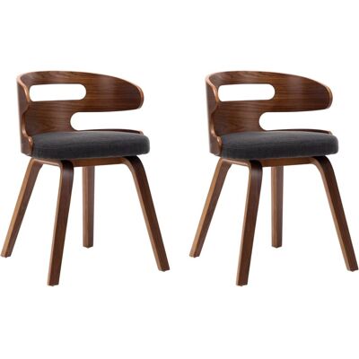 vidaXL 2 pezzi sedie da pranzo in legno curvato e tessuto grigio scuro - sedia da pranzo vidaXL 2 pezzi sedie da pranzo in legno curvato e tessuto grigio scuro - sedia da pranzo