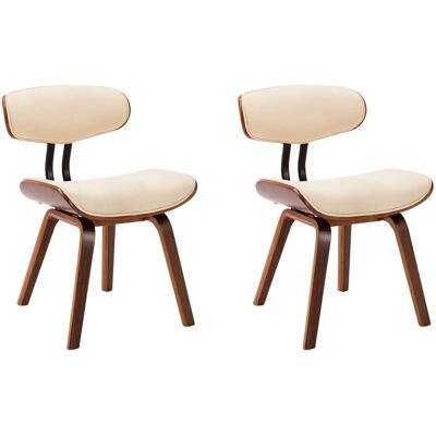 VidaXL 283122 Gebogen houten en kunstleder eetkamerstoel - Restaurantmeubilair VidaXL 283122 Gebogen houten en kunstleder eetkamerstoel - Restaurantmeubilair