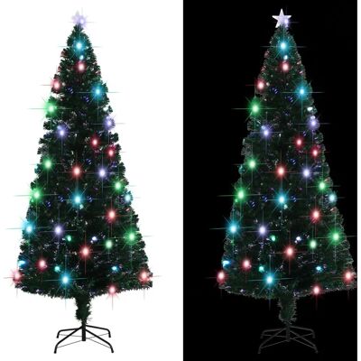 vidaXL Künstlicher Weihnachtsbaum mit Stand - 210 cm, LED & Fiberoptik vidaXL Künstlicher Weihnachtsbaum mit Stand - 210 cm, LED & Fiberoptik