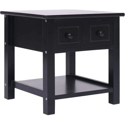 vidaXL Paulownia Houten Bijzettafel Zwart - Koffie, Nachtkastje vidaXL Paulownia Houten Bijzettafel Zwart - Koffie, Nachtkastje