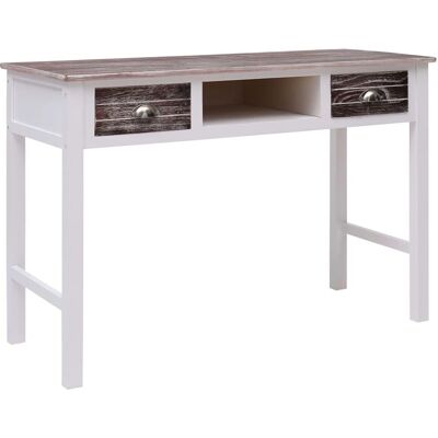 vidaXL Skrivebord brunt 110x45x76 cm Træ - Vintage charme, 2 skuffer, nemontage vidaXL Skrivebord brunt 110x45x76 cm Træ - Vintage charme, 2 skuffer, nemontage