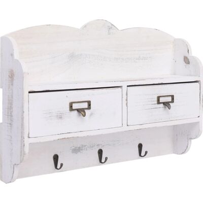 vidaXL Weißes Holz Wandgarderobe - Wandmontierte Flurdekoration vidaXL Weißes Holz Wandgarderobe - Wandmontierte Flurdekoration