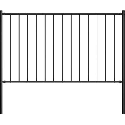 vidaXL Zaunpaneel mit Pfosten Pulverbeschichteter Stahl 1,7x1 m Schwarz vidaXL Zaunpaneel mit Pfosten Pulverbeschichteter Stahl 1,7x1 m Schwarz