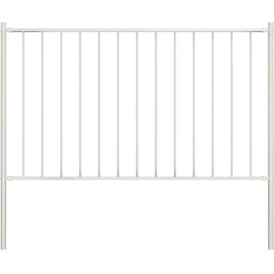 vidaXL Zaunpaneel mit Pfosten Pulverbeschichteter Stahl 1,7x1 m Weiß vidaXL Zaunpaneel mit Pfosten Pulverbeschichteter Stahl 1,7x1 m Weiß