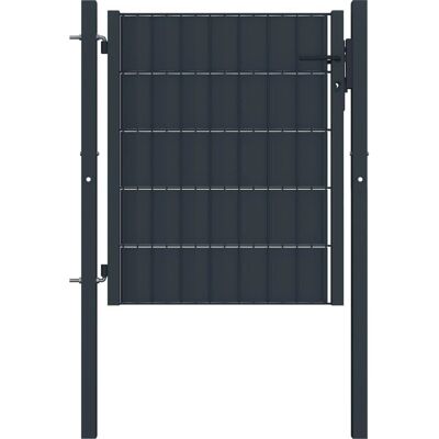 vidaXL Schuttingpoort PVC Staal 100x81cm Antraciet Tuingang vidaXL Schuttingpoort PVC Staal 100x81cm Antraciet Tuingang