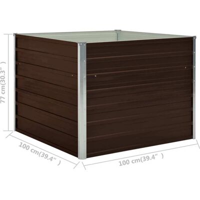 vidaXL Hochbeet Galvanisiertes Stahl - Hochbeet Garten - 100x100x77cm vidaXL Hochbeet Galvanisiertes Stahl - Hochbeet Garten - 100x100x77cm