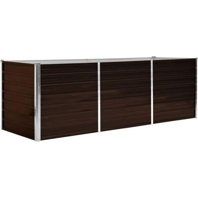vidaXL Letto rialzato da giardino - acciaio zincato - Marrone - 240x80x77 cm - Letto da giardino vidaXL Letto rialzato da giardino - acciaio zincato - Marrone - 240x80x77 cm - Letto da giardino