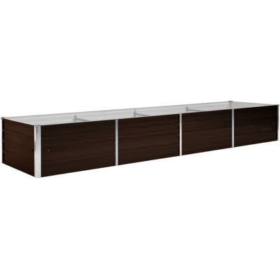 vidaXL Letto Rialzato da Giardino Marrone 320x80x45cm Acciaio Zincato - Lettino da Giardino vidaXL Letto Rialzato da Giardino Marrone 320x80x45cm Acciaio Zincato - Lettino da Giardino