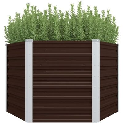 vidaXL Garten Hochbeet Braun - Galvanisiertes Stahl Hochbeet vidaXL Garten Hochbeet Braun - Galvanisiertes Stahl Hochbeet