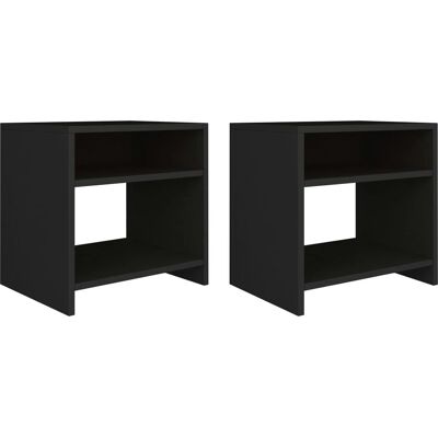 vidaXL 800012 Mesitas de noche - Clásico Negro 2 pz vidaXL 800012 Mesitas de noche - Clásico Negro 2 pz