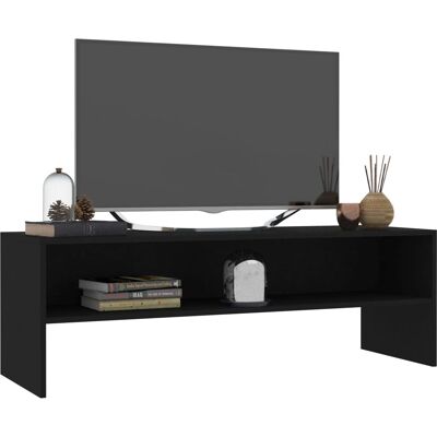 vidaXL Meuble TV en bois contreplaqué noir - 120x40x40 cm - Publicité vidaXL Meuble TV en bois contreplaqué noir - 120x40x40 cm - Publicité