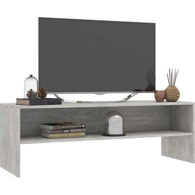 vidaXL Mueble de TV - Madera contrachapada - Gris hormigón - 120x40x40cm - Mueble TV vidaXL Mueble de TV - Madera contrachapada - Gris hormigón - 120x40x40cm - Mueble TV