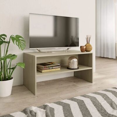vidaXL Sonoma Oak Engineered Wood TV Cabinet - Modern, Open Storage vidaXL Sonoma Oak Engineered Wood TV Cabinet - Modern, Open Storage