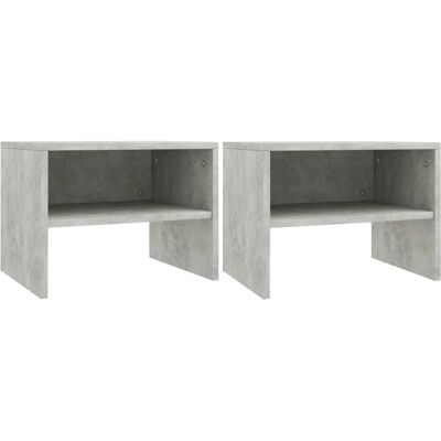 vidaXL Natborde 2 stk Beton Grå - Natbord vidaXL Natborde 2 stk Beton Grå - Natbord