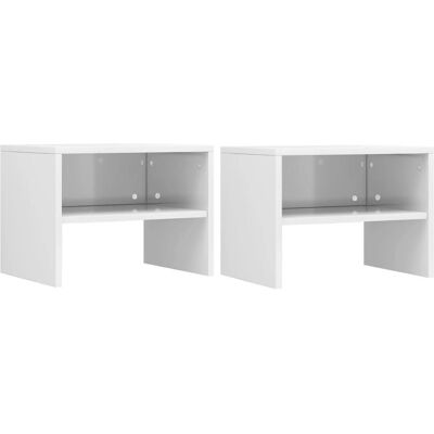 Set de 2 mesitas de noche blancas - Muebles de dormitorio Set de 2 mesitas de noche blancas - Muebles de dormitorio