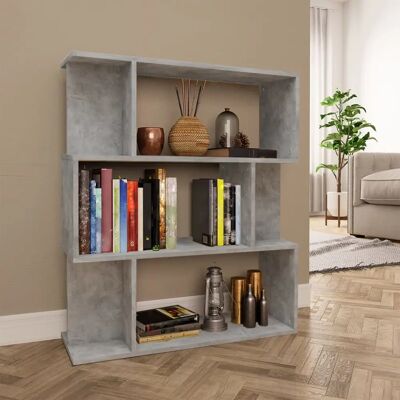 vidaXL Estantería - Gris cemento - 80x24x96 cm - Separador de habitación vidaXL Estantería - Gris cemento - 80x24x96 cm - Separador de habitación