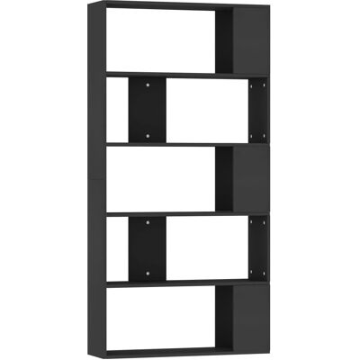 vidaXL 800100 Schwarzes Bücherregal - Raumteiler, 5 Fächer vidaXL 800100 Schwarzes Bücherregal - Raumteiler, 5 Fächer