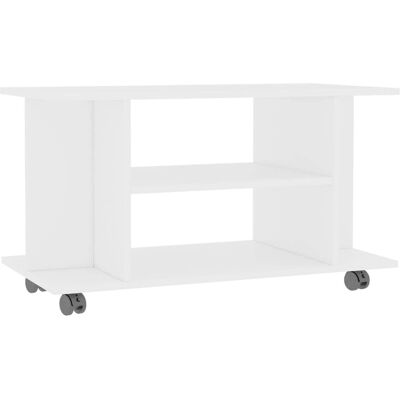 vidaXL TV Kast met Wielen Wit 80x40x45 cm Spaanplaat - TV Kast vidaXL TV Kast met Wielen Wit 80x40x45 cm Spaanplaat - TV Kast