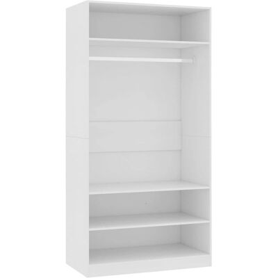 Armoire blanche vidaXL 100x50x200cm Bois - Publicité Armoire blanche vidaXL 100x50x200cm Bois - Publicité
