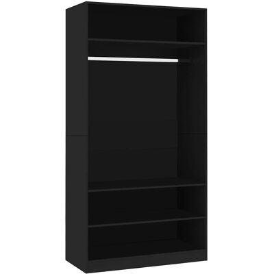 Armoire noire 100x50x200cm en bois aggloméré - Rangement vêtements - Publicité Armoire noire 100x50x200cm en bois aggloméré - Rangement vêtements - Publicité