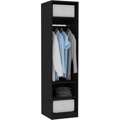 vidaXL Schwarzer Kleiderschrank 50x50x200cm Spanplatte vidaXL Schwarzer Kleiderschrank 50x50x200cm Spanplatte