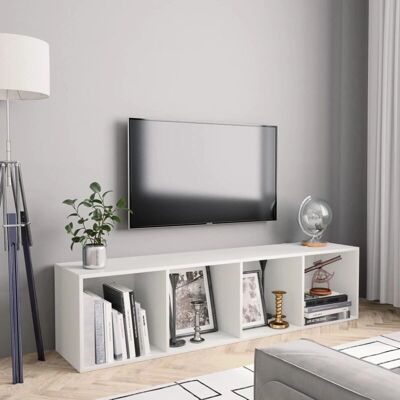 vidaXL Bücherregal - Weiß, 143x30x36 cm - Bücherregal vidaXL Bücherregal - Weiß, 143x30x36 cm - Bücherregal