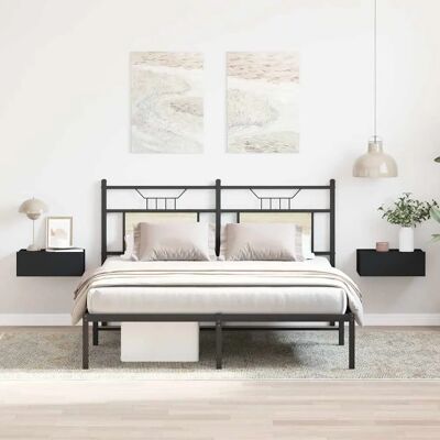 vidaXL Schwarze 40x30x15 cm Holz Nachttische - Nachttisch Set vidaXL Schwarze 40x30x15 cm Holz Nachttische - Nachttisch Set