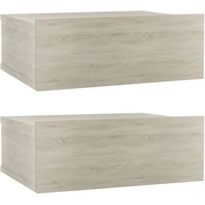 vidaXL 800313 Nachttisch Eiche - Beistelltisch, Wandmontage, 2 Stück vidaXL 800313 Nachttisch Eiche - Beistelltisch, Wandmontage, 2 Stück