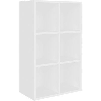 vidaXL Bücherregal/Sideboard Weiß - 6 Fächer - Langlebiges Engineered Holz vidaXL Bücherregal/Sideboard Weiß - 6 Fächer - Langlebiges Engineered Holz