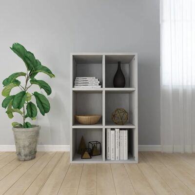 vidaXL Bibliothèque - Gris, 66x30x98 cm, 6 compartiments - Publicité vidaXL Bibliothèque - Gris, 66x30x98 cm, 6 compartiments - Publicité