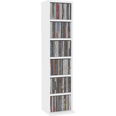 vidaXL Szafka na płyty CD biała 21x20x88 cm z inżynieryjnego drewna vidaXL Szafka na płyty CD biała 21x20x88 cm z inżynieryjnego drewna