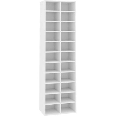 Armoire à Chaussures Blanche vidaXL - 54x34x183 cm, 22 Compartiments Armoire à Chaussures Blanche vidaXL - 54x34x183 cm, 22 Compartiments