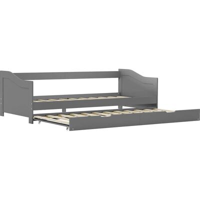 vidaXL Letto Modello 283151 - Divano letto a scomparsa in pino grigio 90x200cm vidaXL Letto Modello 283151 - Divano letto a scomparsa in pino grigio 90x200cm