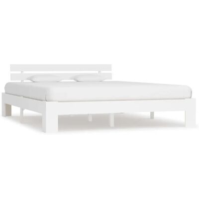 vidaXL 283159 Telaio del letto - Legno di pino massiccio - Bianco - 180x200cm - Super King vidaXL 283159 Telaio del letto - Legno di pino massiccio - Bianco - 180x200cm - Super King