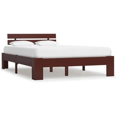 vidaXL Struttura letto in pino massiccio Marrone scuro 120x200cm Letto matrimoniale vidaXL Struttura letto in pino massiccio Marrone scuro 120x200cm Letto matrimoniale