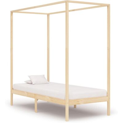 Rete da letto con baldacchino - Legno di pino massiccio, 90x200 cm Rete da letto con baldacchino - Legno di pino massiccio, 90x200 cm