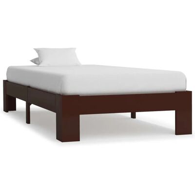 vidaXL Sänkykehys - 283299 - Tummanruskea - Massiivinen mäntypuu - 100x200cm vidaXL Sänkykehys - 283299 - Tummanruskea - Massiivinen mäntypuu - 100x200cm
