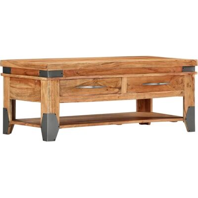 vidaXL Massives Akazienholz Couchtisch - 110x52x45cm - Rustikales Design vidaXL Massives Akazienholz Couchtisch - 110x52x45cm - Rustikales Design