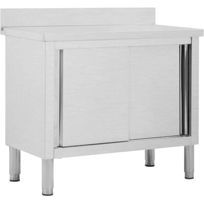 vidaXL Werkkast met schuifdeuren 100x50x95cm Rvs - Opslagkast vidaXL Werkkast met schuifdeuren 100x50x95cm Rvs - Opslagkast