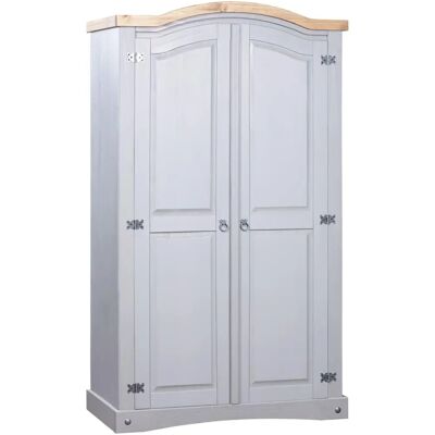armario de pino mexicano vidaXL - estilo cúpula 2 puertas - armario armario de pino mexicano vidaXL - estilo cúpula 2 puertas - armario