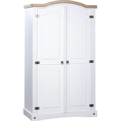 Armoire en bois de pin mexicain style Corona blanc vidaXL - Armoire - Publicité Armoire en bois de pin mexicain style Corona blanc vidaXL - Armoire - Publicité