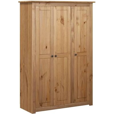 Armario de 3 puertas madera pino Panamá Range Organizador de ropa Armario de 3 puertas madera pino Panamá Range Organizador de ropa