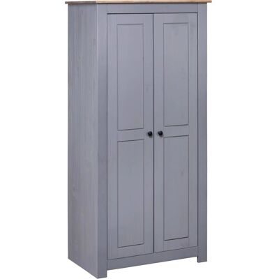vidaXL Awo75412 Grauer Massivkiefernschrank - Kleiderschrank vidaXL Awo75412 Grauer Massivkiefernschrank - Kleiderschrank