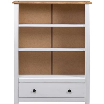 Maisonchic Kieferregal Weiß - Mit 3 Regalen und Schublade Maisonchic Kieferregal Weiß - Mit 3 Regalen und Schublade