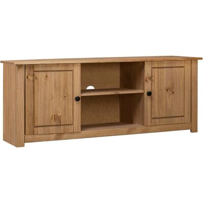 vidaXL Meuble TV en Bois de Pin 120x40x50cm - Design Rustique Rétro - Publicité vidaXL Meuble TV en Bois de Pin 120x40x50cm - Design Rustique Rétro - Publicité