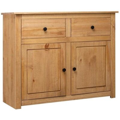 vidaXL Aparador de Pino Macizo - Mueble Rústico con 2 Cajones y 2 Puertas vidaXL Aparador de Pino Macizo - Mueble Rústico con 2 Cajones y 2 Puertas